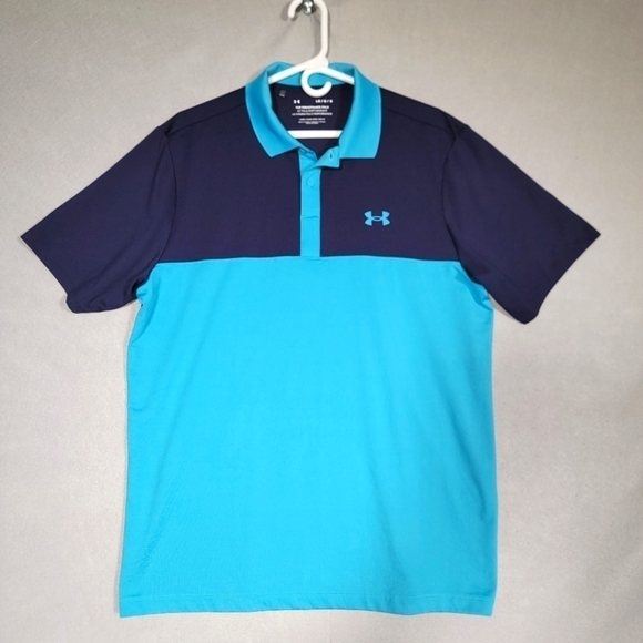 Under Armour Other - Under Armour Mens The Performance Polo Blue Color Block Size Large